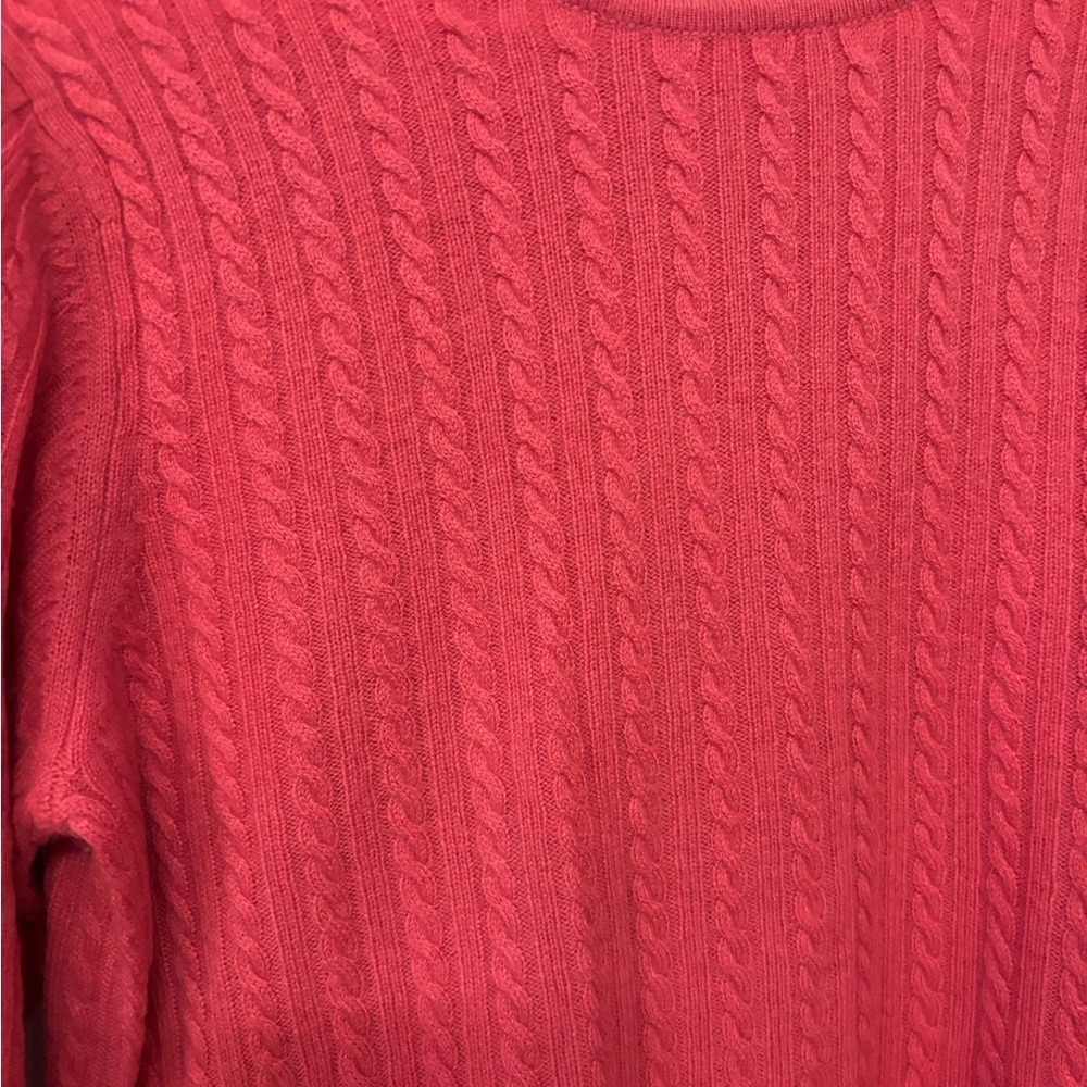 Charter Club 100% Cashmere cable knit pink sweater size S - Picture 4 of 9